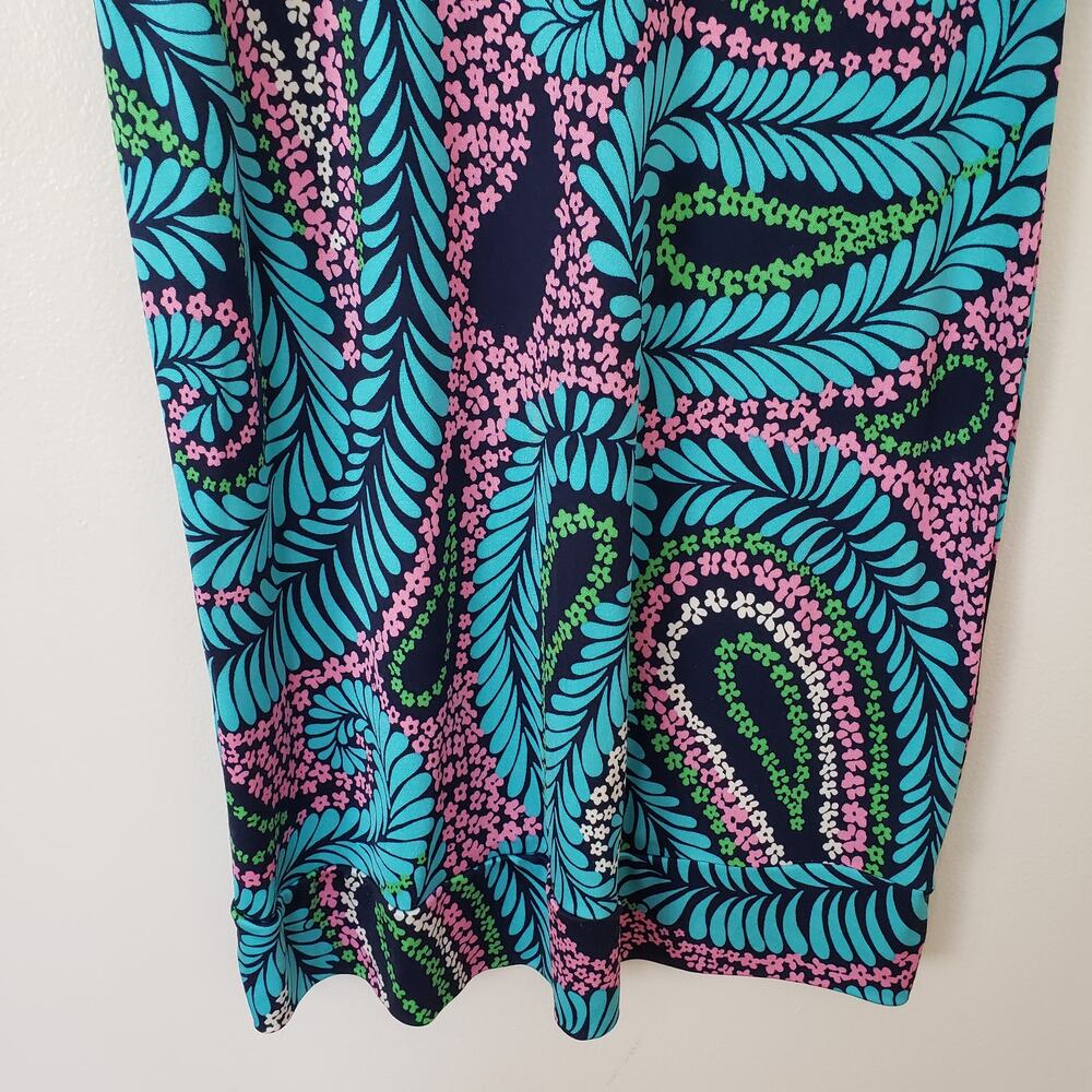 Lily Pulitzer Silk Dress 3/4 Sleeve Knee-length Psychedelic Paisley Size 2 - Picture 4 of 10